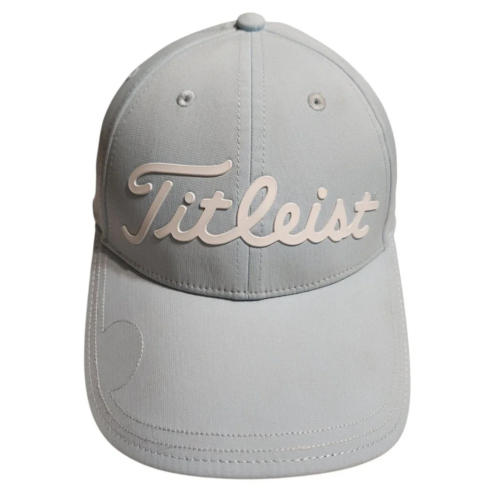 Titleist Mens Golf‎ Hat Light Blue Script Logo Adjustable Performance Cap